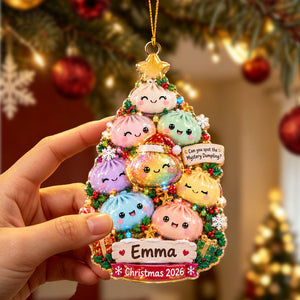 Personalized Dumpling Christmas Tree Ornament β Custom Name Holiday Keepsake
