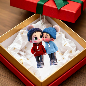 Cute Cartoon LGBT Couple Personalized Acrylic Ornament for Pride Month
