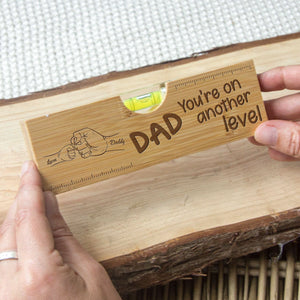 Dad Fist Bump - Personalized Custom Engraved Wooden Spirit Level Bottle Opener Gift For Father's Day