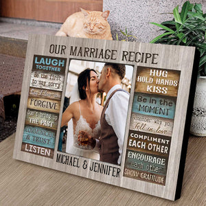 Personalized Canvas Prints Custom Couple Photo and Name - For Our Forever Love