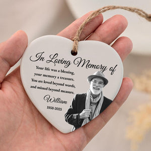 In Loving Memory Of Your Life Was A Blessing, Personalized Ceramic Ornament, Gift For Bereaved Family