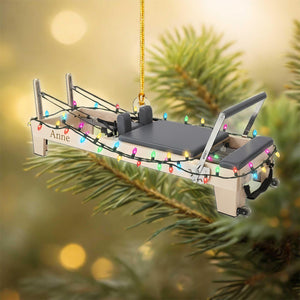 Custom Mini Pilates Reformer Christmas Ornament, Fitness Studio Decor, Unique Exercise Gift For Instructor
