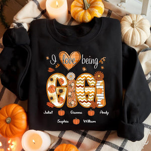I Love Being Gigi - Personalized Sweatshirt For Grandma - Autumn Family Gifts