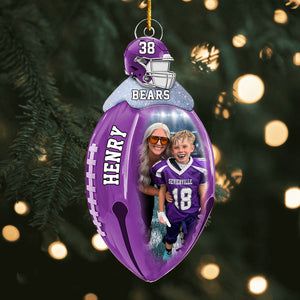 Football Bell Christmas Ornaments - Personalized Custom Photo Football Acrylic Ornaments