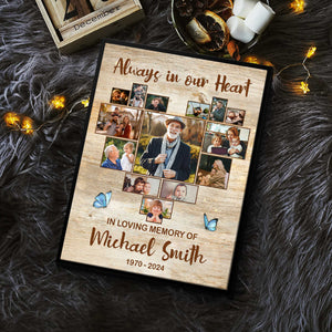 IN LOVING MEMORY OF-Personalized Memorial Collage Photo Canvas/Poster