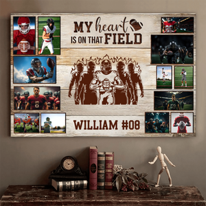 Personalized American Football Player Poster & Canvas Custom Photo, Name