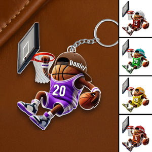 Custom Name Basketball Personalized Acrylic Keychain Basketball Team Gift