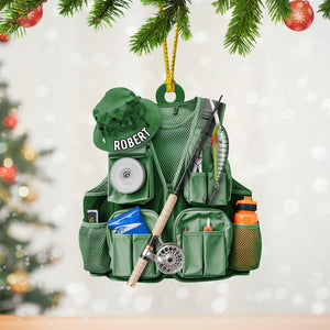 Personalized Bass Fishing Acrylic Ornament Fisherman Keepsake