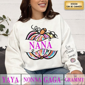 Gigi Grandma Painted Pumpkin - Family Personalized Fall Sweatshirt