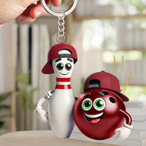 Custom Name Bowling Personalized Acrylic Keychain Gift For Bowling Lover