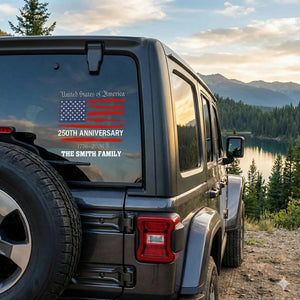 America 250th Anniversary Personalized Family Name Decal Sticker