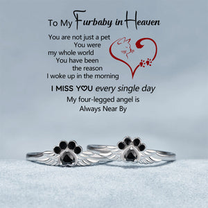 "Angel's Companion"-Paw Wing Ring My Four Legged Angel Is Always Near By