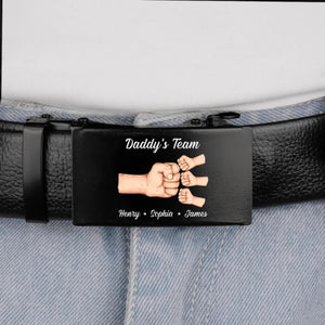 Fist Bump Family Personalized Belt Buckle - Father's Day, Gift For Dad, Grandpa