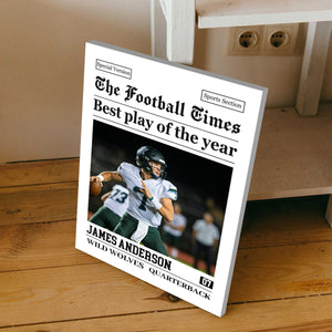 Custom Photo American Football Photo Poster Rookie Today, Champion Tomorrow - Personalized Gift For Football Player