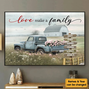 Personalized Custom Family Name Vintage Truck And Farm House Poster