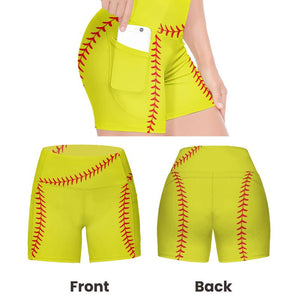 Personalized Women's Workout Shorts Baseball Softball Football Basketball Lover