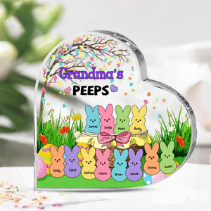 Personalized Bunny Heart-Shaped Acrylic Plaque,Gifts for Grandma Easter Day Gift
