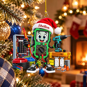 Personalized Electrician Christmas Ornament β Custom Name Keepsake | Gift for Electricians & Electrical Apprentices