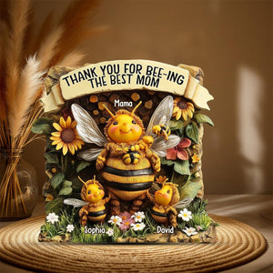 Thank You For Being The Best Mom Ever - Personalized Mother Shaped Acrylic Plaque