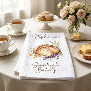 Custom Sourdough Bread Kitchen Towel Personalized Baking Gift