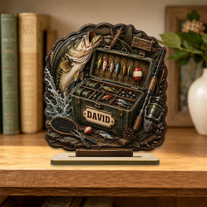 Personalized Name Fishing Tackle Box Wooden Plaque