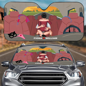 Couple Windshield Sunshade - Custom Love Design Personalized Car Sunshade Gift For Couple