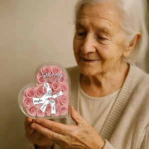 Grandma Mom Hands Roses Heart Personalized Acrylic Block For Mother's Day gift
