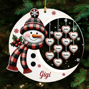 Sweetheart Of Nana Personalized Snowman Acrylic Ornament