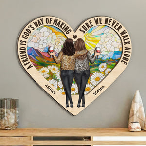 Mother And Daughter Forever Linked Together - Personalized Wood And Acrylic Wood Sign