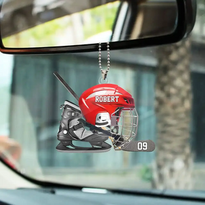 Personalized Hockey Helmet Shaped Ornament – Gift For Hockey Lovers