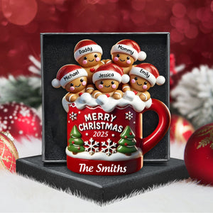 Cookie Family In Hot Cocoa Christmas Personalized Acrylic Ornament