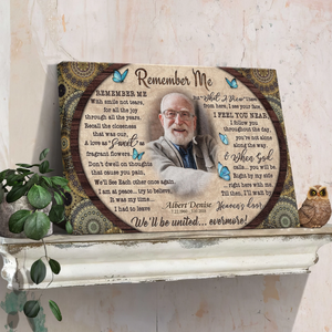 Personalized Canvas Prints, Custom Photo, Loss Of Mom, Loss Of Dad, Mandala Pattern Remember Me Canvas