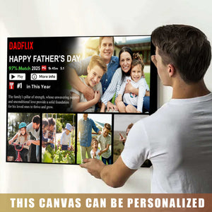 Dadflix Personalized Movie Landscape Canvas Poster, Father's Day Gift for Dad Movie Poster