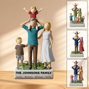 We Love You Dad Mom - Personalized Family Custom Shaped Acrylic Plaque