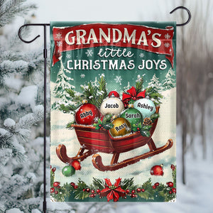 Christmas Gifts Grandma's Little Merry Personalized Garden Flags Winter Decorations