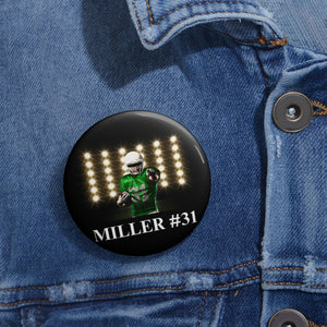 Personalized Photo Player Team Name And Number Pin Buttons Gift for Football Basketball Sport Lover