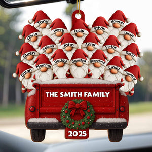 Family Vintage Truck Christmas Ornament,Personalized Custom Wood Ornament