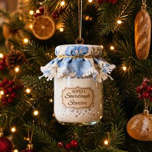 Custom Personalized Sourdough Starter Ornament β Kitchen Baking Decor | Christmas Gift For Sourdough Lovers & Bakers