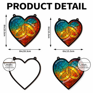 Celebrate Your Special Bond With Interlocked Rings Suncatcher, Personalized Custom Suncatcher