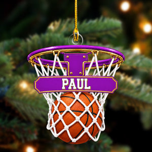 Personalized Basketball Hoop Christmas Ornament β Custom Name & Ball-In-Net Acrylic Keepsake | Gift for Players & Coaches