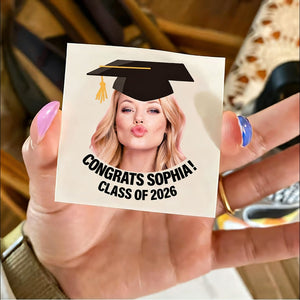 Congratulations Class Of 2026, Custom Temporary Tattoo With Personalized Photo, Text Name And Hashtag, Fake Tattoo, Graduation Gift