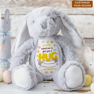 Grandma's Hug - Personalized Custom Easter Bunny Plush Gift For Family Members