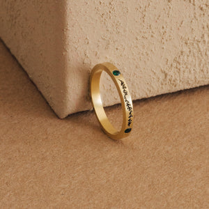 Personalized Floral Ring with Birthstones Flower Design Ring for Women