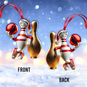 Custom Name Bowling Personalized Acrylic Ornament Christmas Gift for Bowling Lover