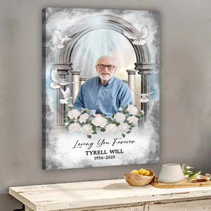 Memorial Personalized Canvas Poster - Custom Photo Sympathy Gifts, Loss Of Loved One, Loving You Forever