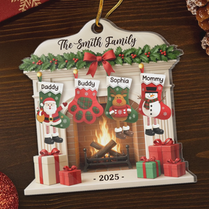 Christmas Glows Where Hearts Gather Personalized Acrylic Ornament Birthday Gifts