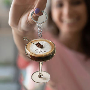 Personalized Espresso Martini Keychain,Cocktail Lover Gift