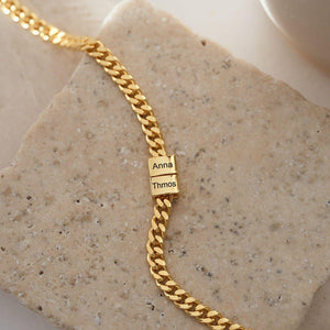 Peronslized Custom Name Bead Chain Men Necklace