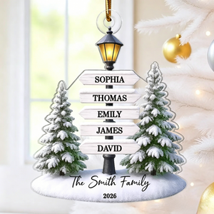 Christmas Decoration β Personalized Family Name Tree Acrylic Ornament