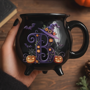 Custom Ceramic Cauldron Coffee Mug - Personalized Halloween Witchy Gifts For Besties, Sisters, BFF, Family, Yourself - Brew And Boo